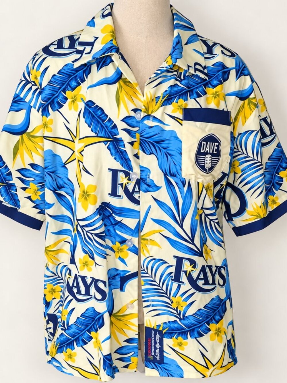 Tampa Bay Rays Dave Wills Memorial Hawaiian Shirt Men’s M MLB Baseball